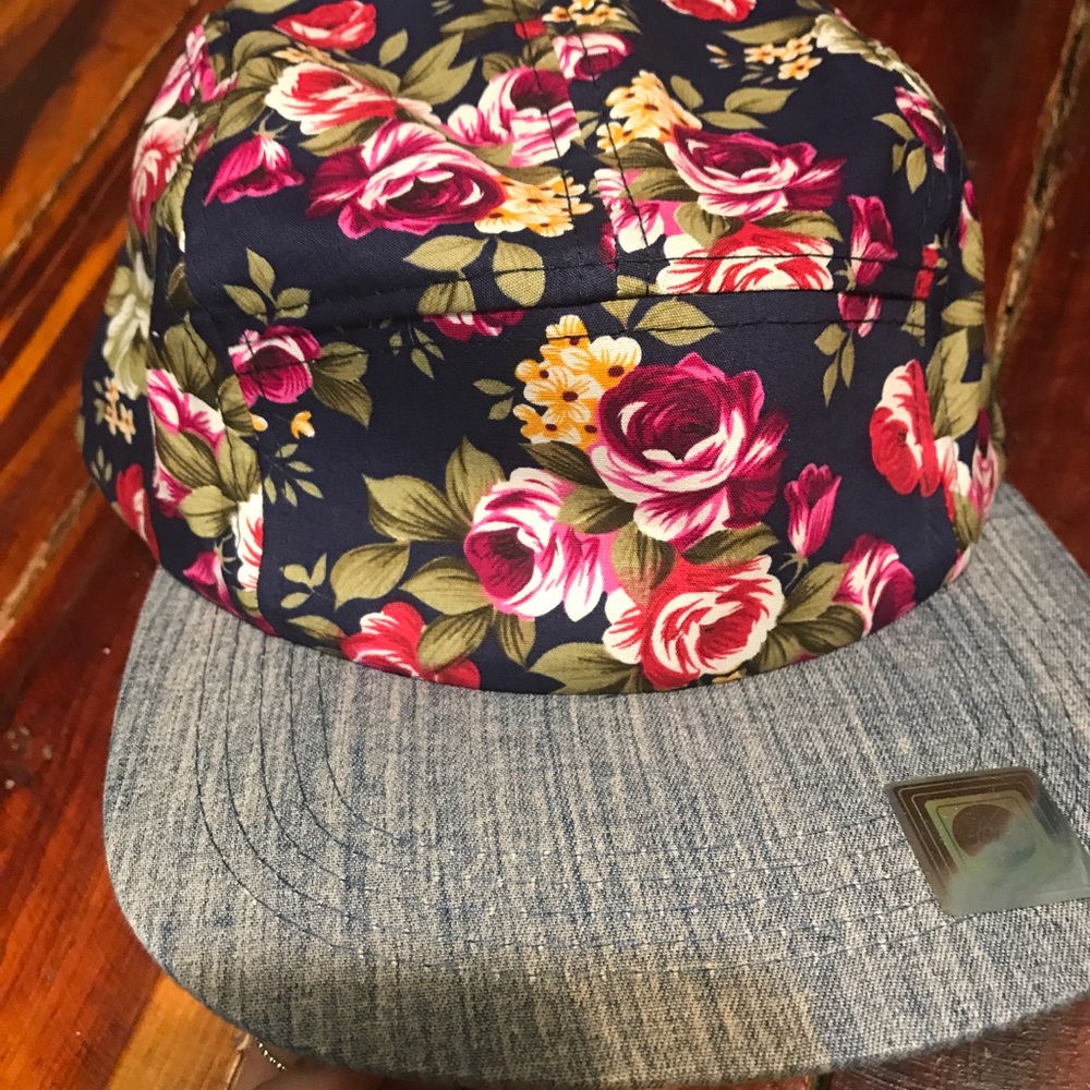 Floral snap back hat
